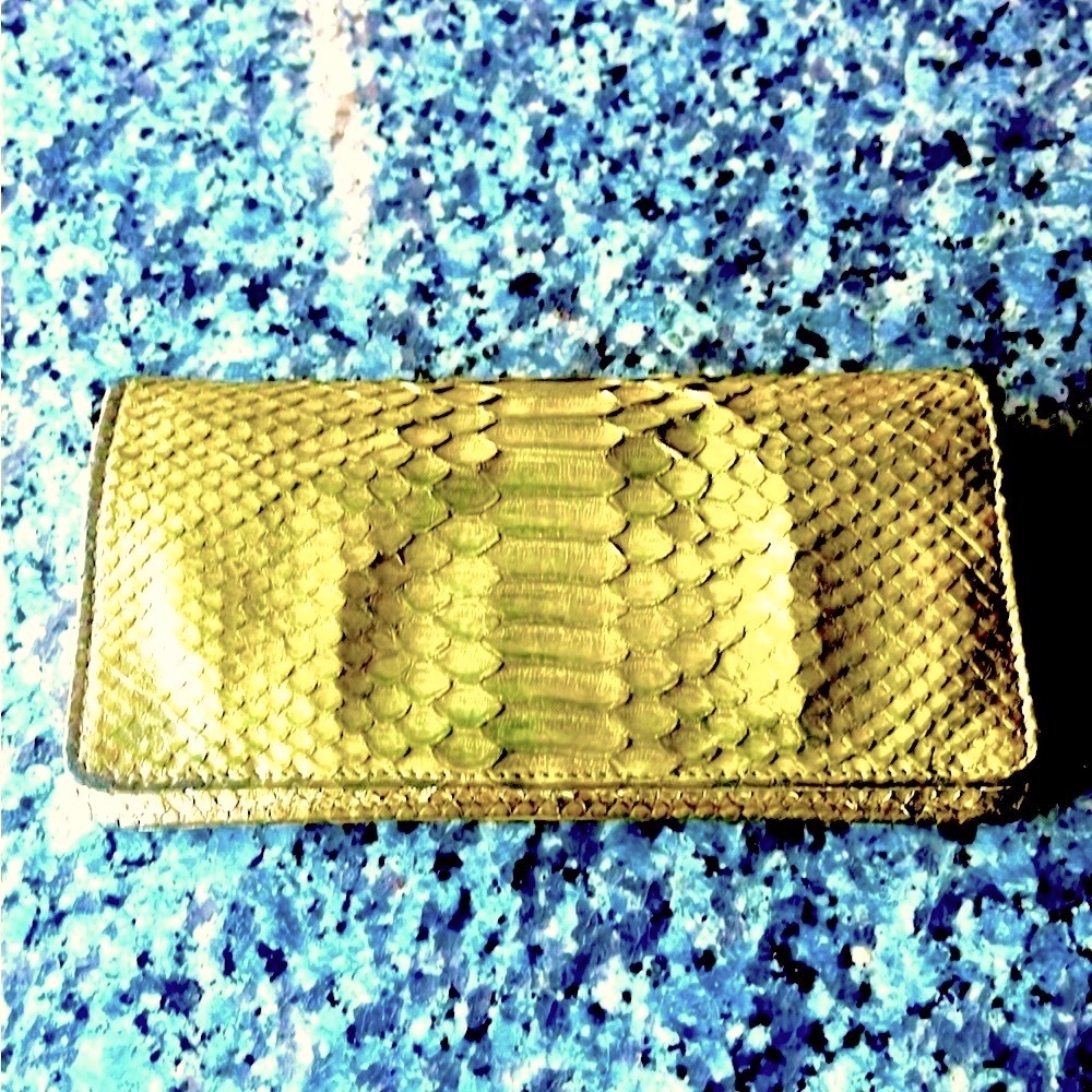 Genuine Gold Python Metallic Wallet - image 1
